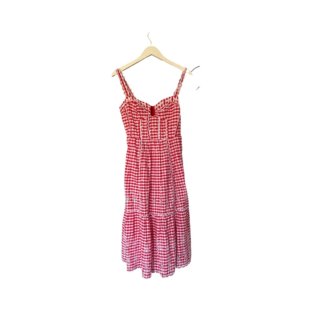 Anthropologie Red Gingham Sundress